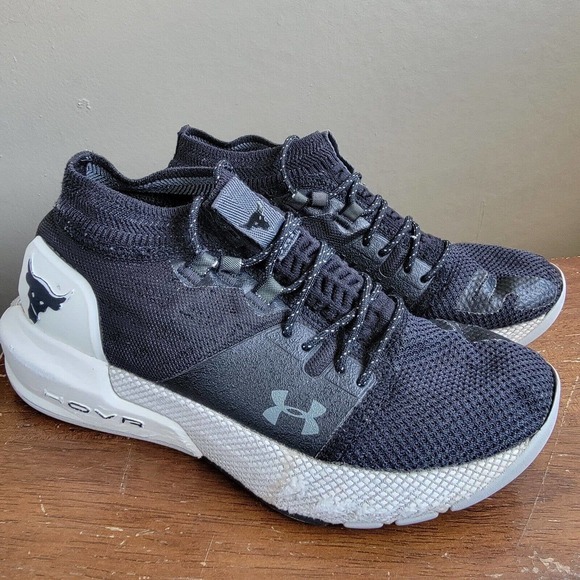 Under Armour Womens Size 5 Project Rock 2 Black White Training Shoes 3022398-001 - Picture 1 of 14